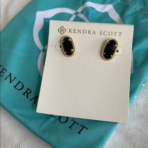 Kendra Scott Ellie Gold Stud Earrings in Black